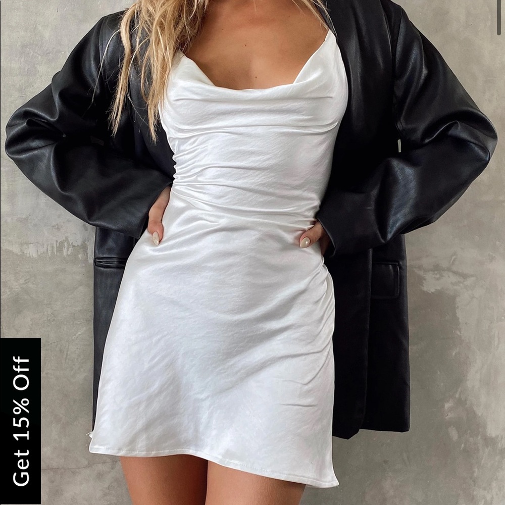 Paiva Dress in Ivory Satin, Motelrock